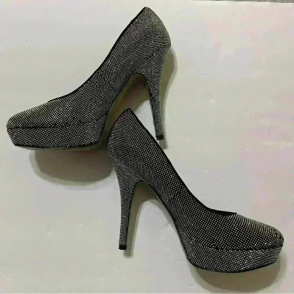 Enzo Angiolini Women Silver Elegant Metallic Platform Pump Heels 10M - Picture 5 of 12